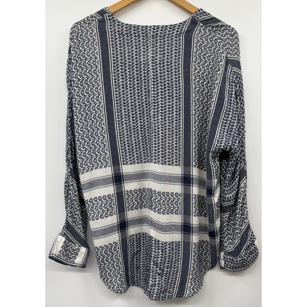 Rails x Anthropologie LILY YARN-DYED Sapphire Jacquard Blue Baja Top SM Hippie - Picture 4 of 9